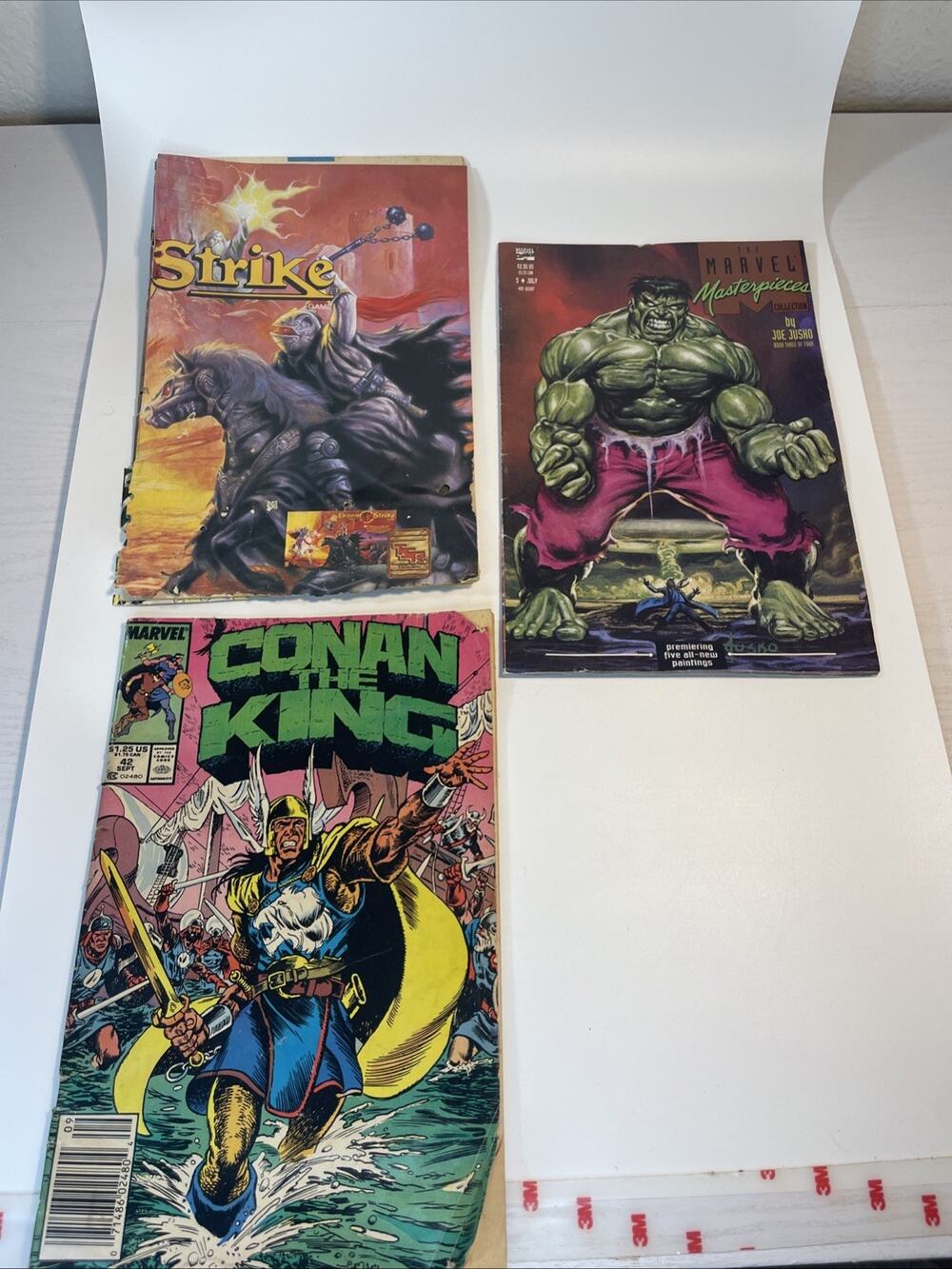 Vintage Comic Book Lot of 3 Marvel Eclipse Conan King Marvel Masterpieces Strike